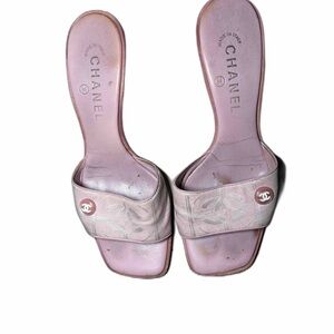 Pink Chanel Kitten Heels